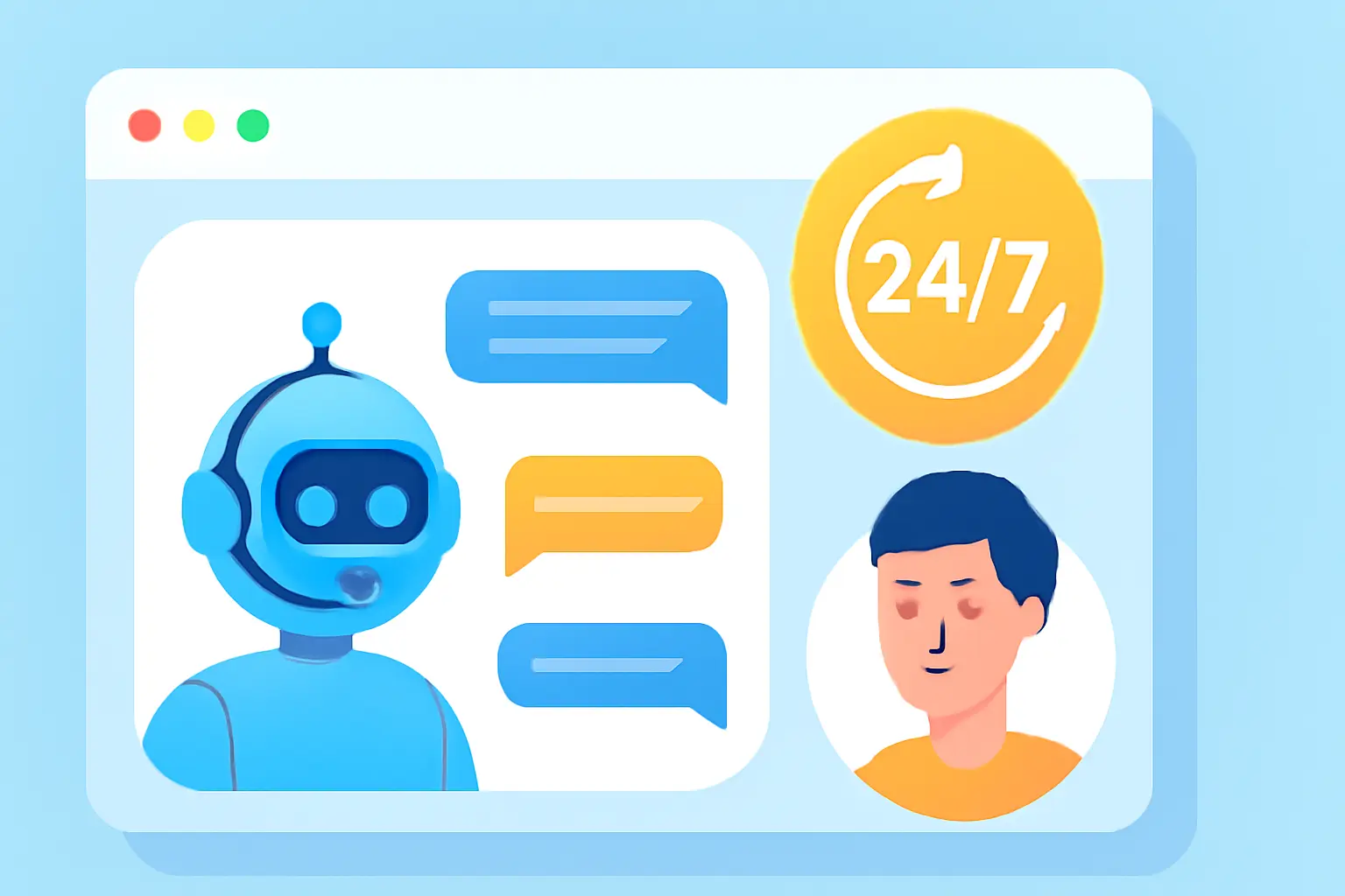 AI chatbot providing real-time website customer support
